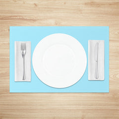 Aperturee - Baby Blue Solid Color Dining Set Of 4 Placemats