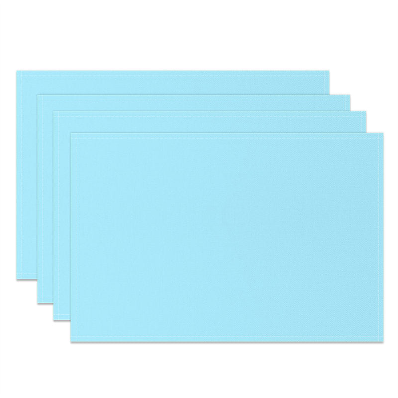 Aperturee - Baby Blue Solid Color Dining Set Of 4 Placemats