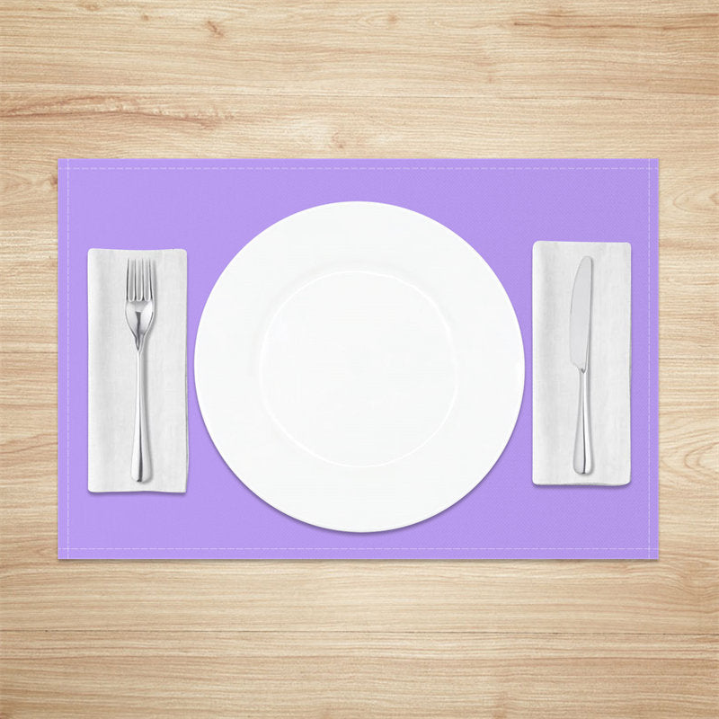 Aperturee - Light Purple Solid Color Elegant Set Of 4 Placemats