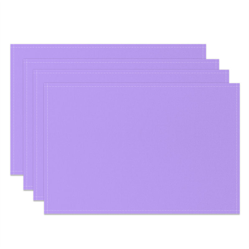 Aperturee - Light Purple Solid Color Elegant Set Of 4 Placemats