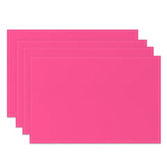 Aperturee - Bright Pink Solid Color Fabric Set Of 4 Placemats