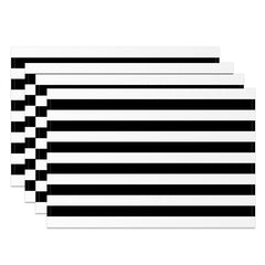 Aperturee - Black And White Stripe Dining Set Of 4 Placemats