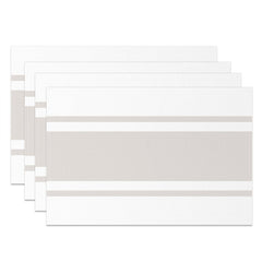 Aperturee - White Grey Line Modern Set Of 4 Placemats For Dinner