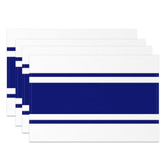 Aperturee - Navy Blue White Elegant Modern Set Of 4 Placemats