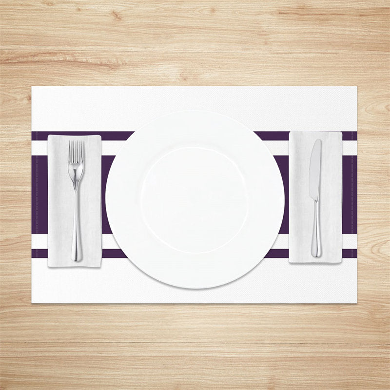 Aperturee - Dark Purple Elegant Decoration Set Of 4 Placemats