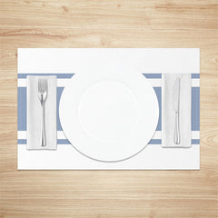 Aperturee - Haze Blue Elegant Modern Simple Set Of 4 Placemats