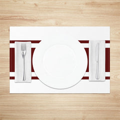 Aperturee - Dark Red Formal Modern Dinner Set Of 4 Placemats