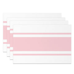 Aperturee - Light Pink Simple White Dinner Set Of 4 Placemats