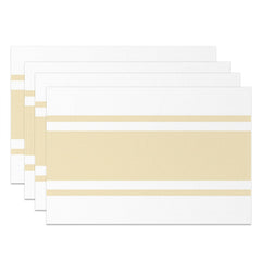 Aperturee - Beige White Stripe Modern Dinner Set Of 4 Placemats