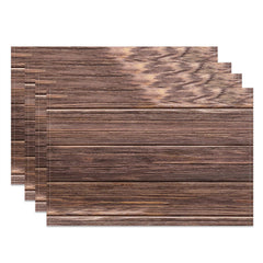 Aperturee - Nature Wood Texture Simple Dining Set Of 4 Placemats