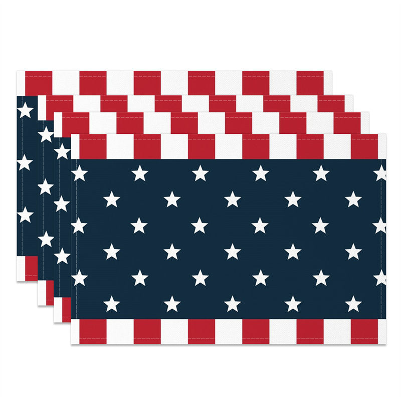 Aperturee - Flag Stripe Star Independence Day Set Of 4 Placemats