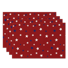 Aperturee - Red White Blue Little Star Dining Set Of 4 Placemats