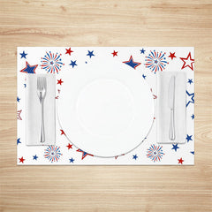 Aperturee - Spark Star Deco Independence Day Set Of 4 Placemats