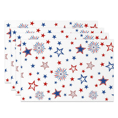 Aperturee - Spark Star Deco Independence Day Set Of 4 Placemats