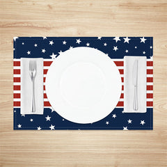 Aperturee - Stars Line Retro Independence Day Set Of 4 Placemats