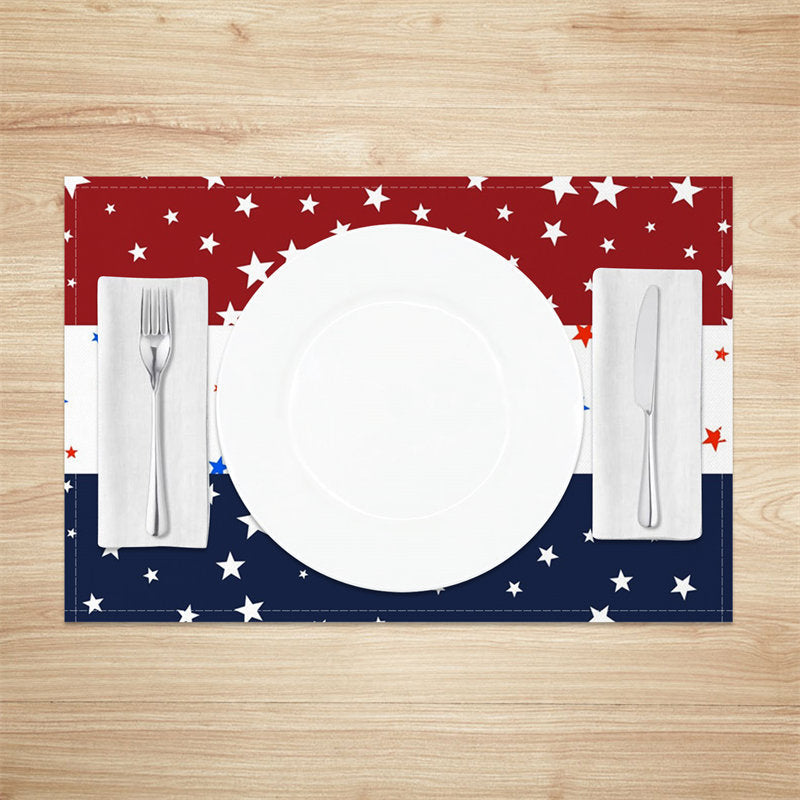 Aperturee - Independence Day Red Blue White Set Of 4 Placemats