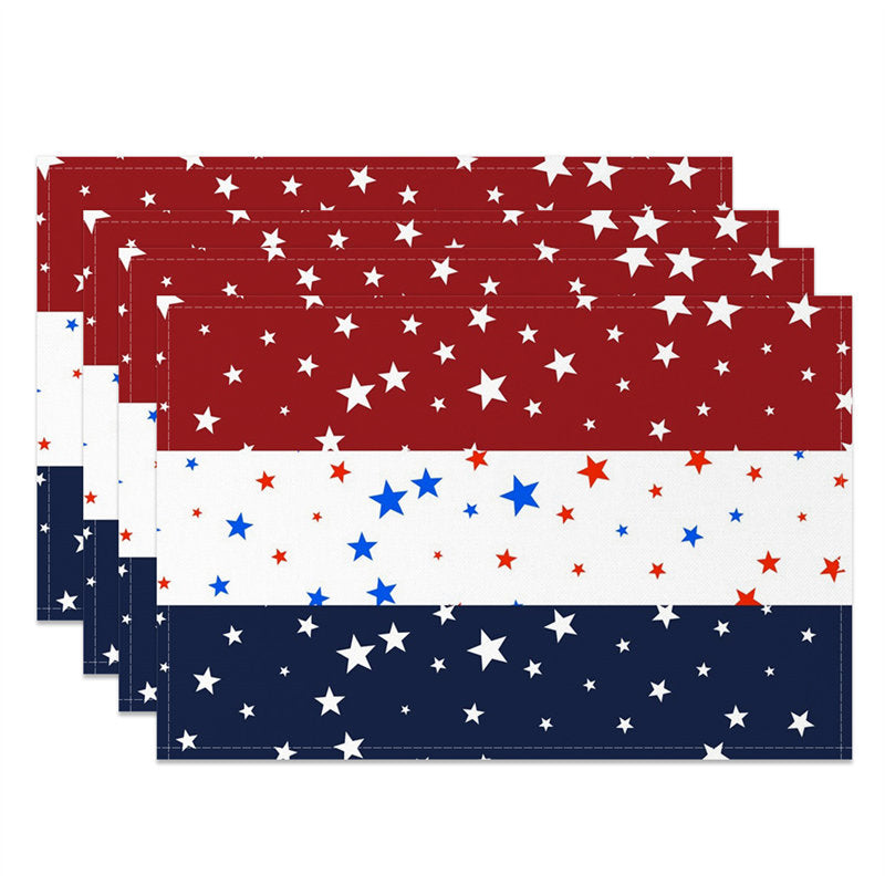 Aperturee - Independence Day Red Blue White Set Of 4 Placemats