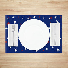 Aperturee - Blue White Red Little Star Dining Set Of 4 Placemats