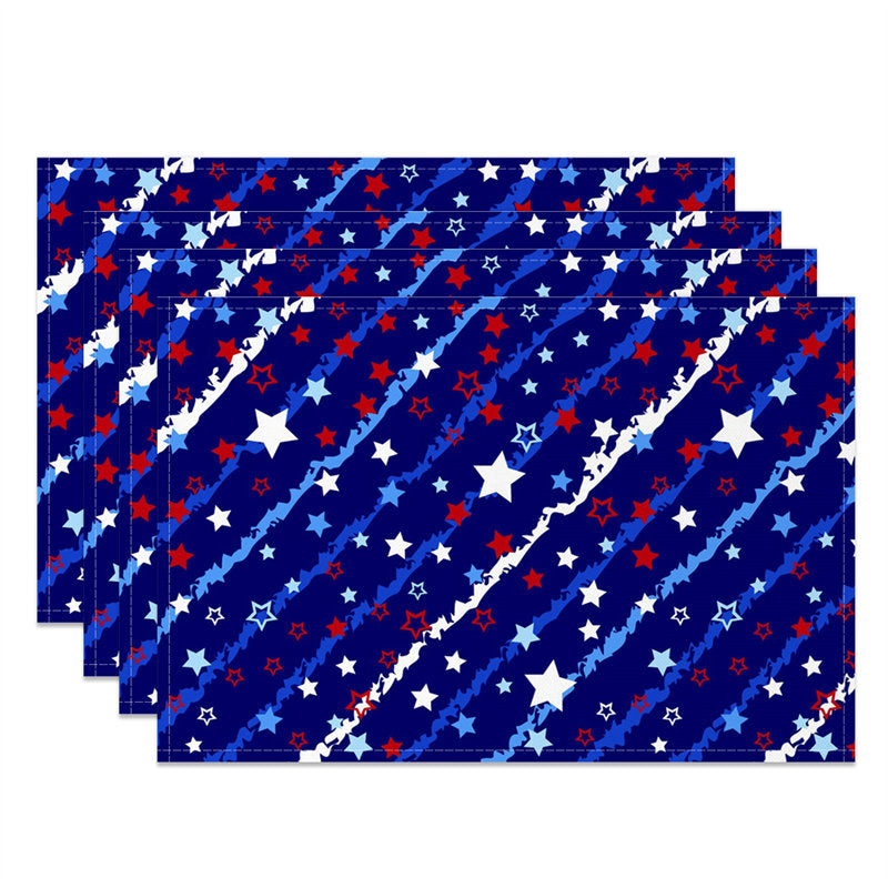 Aperturee - Slash Line Star Independence Day Set Of 4 Placemats