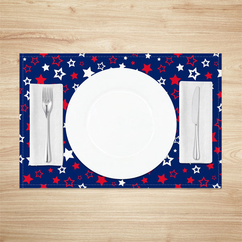 Aperturee - Hollow Star Deco Independence Day Set Of 4 Placemats