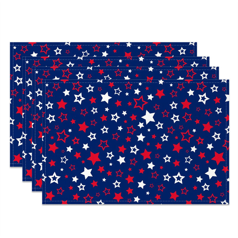 Aperturee - Hollow Star Deco Independence Day Set Of 4 Placemats