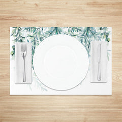 Aperturee - Greenery Hanging Leaves Dining Set Of 4 Placemats