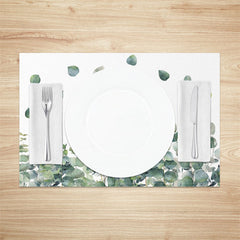 Aperturee - Float Greenery Leaf Spring Dining Set Of 4 Placemats