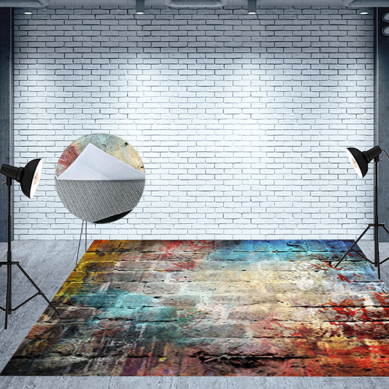 Aperturee - Aperturee Retro Colorful Graffiti Brick Wall Room Set Backdrop