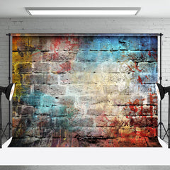 Aperturee - Aperturee Retro Colorful Graffiti Brick Wall Room Set Backdrop