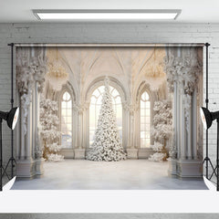 Aperturee - Aperturee Christmas Vibe White Luxury Window Room Set Backdrop