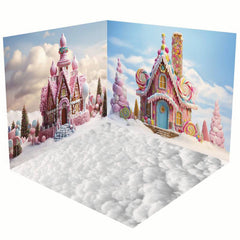 Aperturee - Aperturee Fairy Tale Colorful Candyland Room Set Backdrop