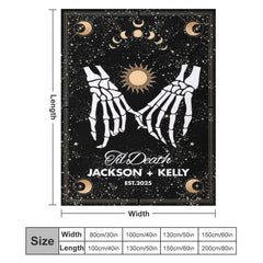 Aperturee - Skeleton Till Death Halloween Custom Name Blanket