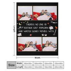 Aperturee - Black Halloween Night Bat Custom Text Photo Blanket