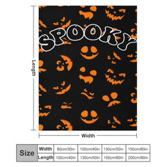 Aperturee - Black Orange Spooky Halloween Custom Text Blanket