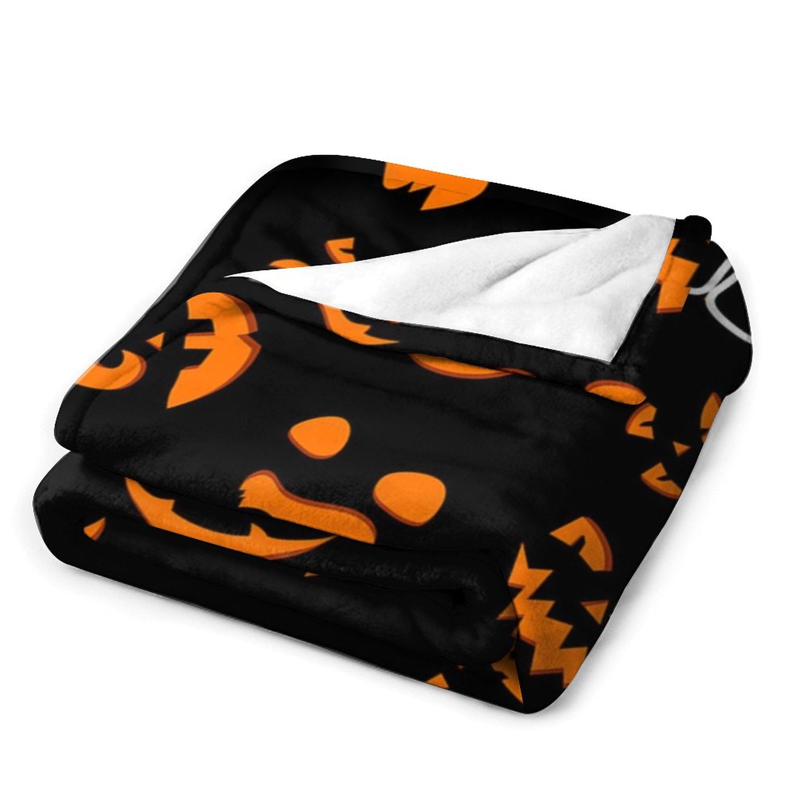 Aperturee - Black Orange Spooky Halloween Custom Text Blanket