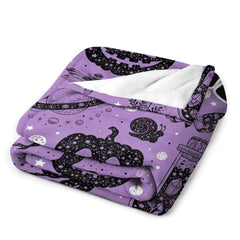 Aperturee - Purple Black Halloween Spooky Custom Text Blanket