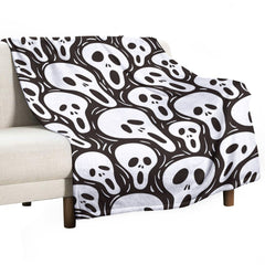 Aperturee - White Screaming Ghost Halloween Custom Name Blanket