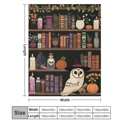 Aperturee - Vintage Wood Bookshelf Owl Magic Book Custom Blanket