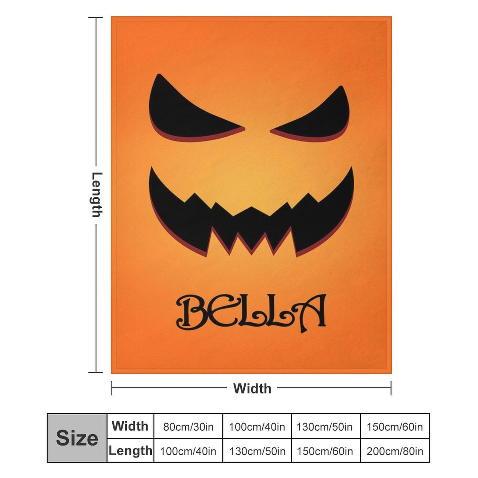 Aperturee - Halloween Pumpkin Ghosts Face Custom Name Blanket