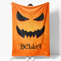 Aperturee - Halloween Pumpkin Ghosts Face Custom Name Blanket