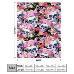 Aperturee - Pink Spring Floral Skulls Custom Halloween Blanket