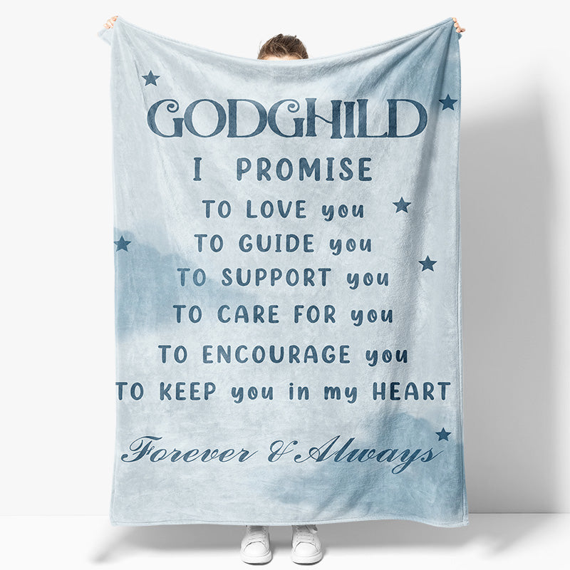 Aperturee - Blue Sky Cloud Godchild Christ Belief Text Blanket