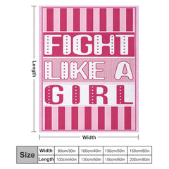 Aperturee - Custom Pink Stripe Fight Like A Girl Text Blanket