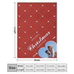 Aperturee - Aperturee Red Rhombus Christmas Custom Name Photo Blanket