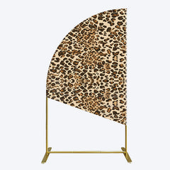 Aperturee - Aperturee Abstract Leopard Print Happy Birthday Half Moon Arch Backdrop