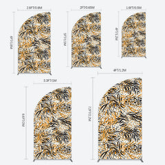Aperturee - Aperturee Abstract Leopard Zebra Print Birthday Half Moon Arch Backdrop
