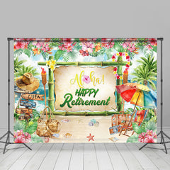 Aperturee - Floral Sandy Beach Summer Happy Retirement Backdrop