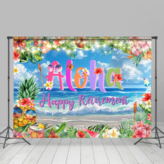 Aperturee - Floral Summer Beach Aloha Happy Retiremnt Backdrop