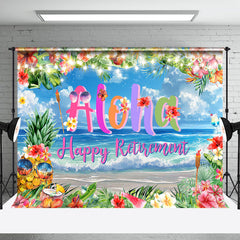 Aperturee - Floral Summer Beach Aloha Happy Retiremnt Backdrop