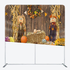 Aperturee Pumpkin Muppet Man Fabric Backdrop Cover for Halloween